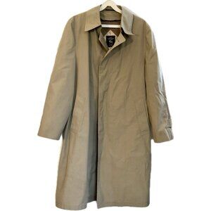 Vtg Hart Schaffner & Marx Khaki Trench Coat Removable 100% Wool Lining Men's 40R